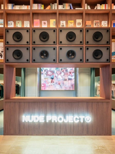 19-Foot-High Wooden Bookshelves And A DJ Booth For A New Streetwear Store