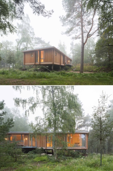 A Modern Swedish Forest Home Clad In Larch Panels