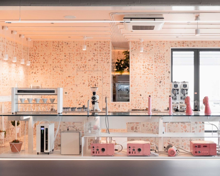 Custom-Made Terrazzo Tiles Fill The Interior Of This New Coffee Bar & Cafe