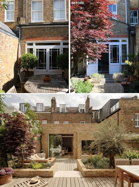 Before + After - An New Addition And Updated Garden For This Brick Home