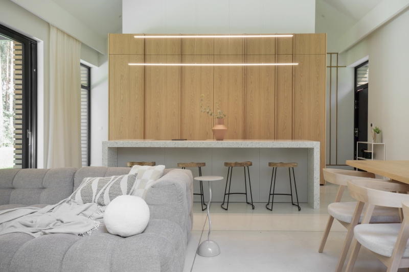 A Large Operational Screen Invites The Forest Views Into This Modern Home