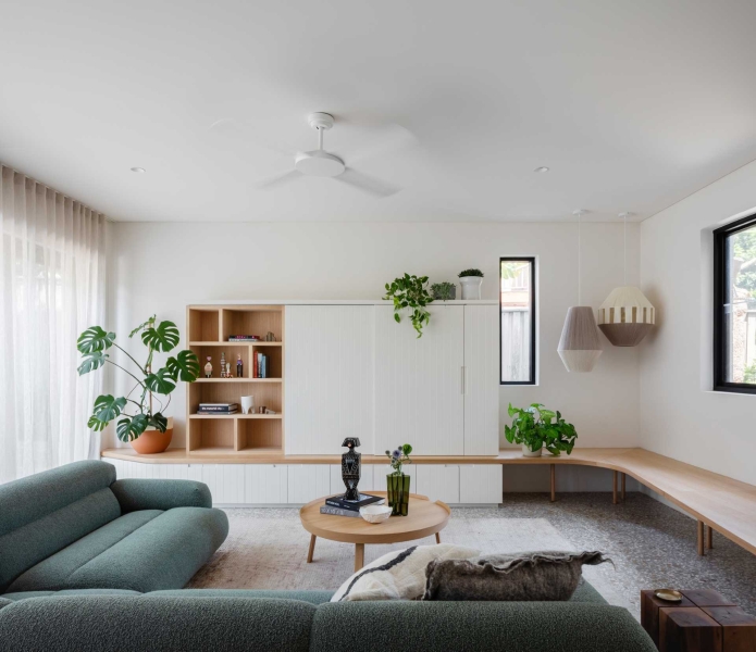 Vertical Panelled Cabinets Add Visual Interest To This Home's Interior