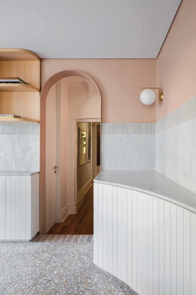 Vertical Panelled Cabinets Add Visual Interest To This Home's Interior