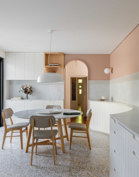 Vertical Panelled Cabinets Add Visual Interest To This Home's Interior
