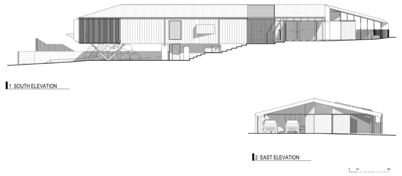 A beachside boardwalk reimagined as the spine of a modern home