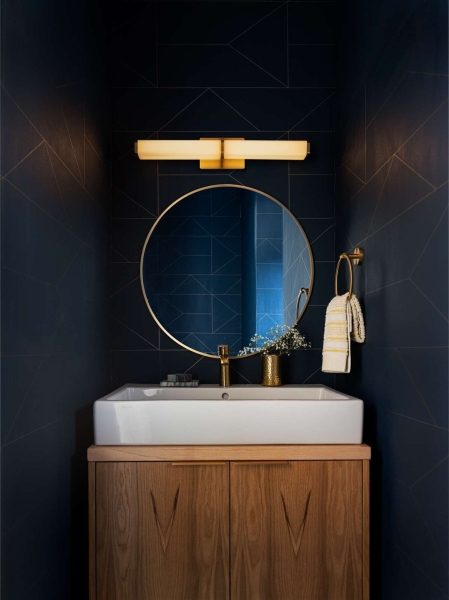 A Sky-Lit Blue-Tiled Shower Steals The Show Inside This Home