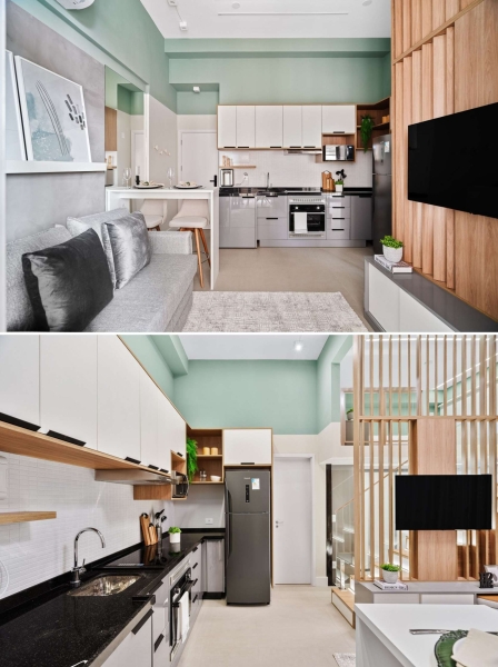 At First This Small Apartment Looks Simple, Then You Notice the Loft and Hidden Office