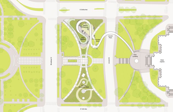 Studio Gang Unveils Design for Colorado 150 Pedestrian Walkway in Downtown Denver