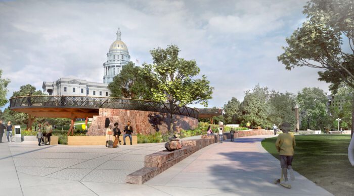 Studio Gang Unveils Design for Colorado 150 Pedestrian Walkway in Downtown Denver