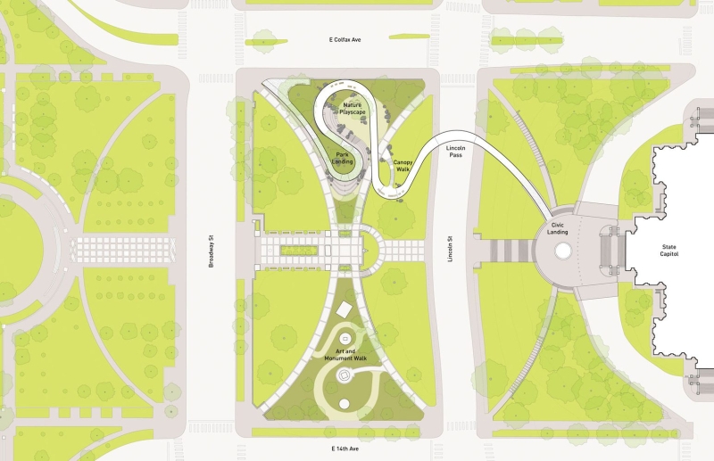 Studio Gang Unveils Design for Colorado 150 Pedestrian Walkway in Downtown Denver