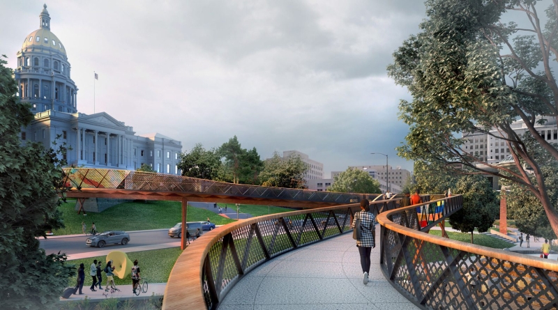 Studio Gang Unveils Design for Colorado 150 Pedestrian Walkway in Downtown Denver