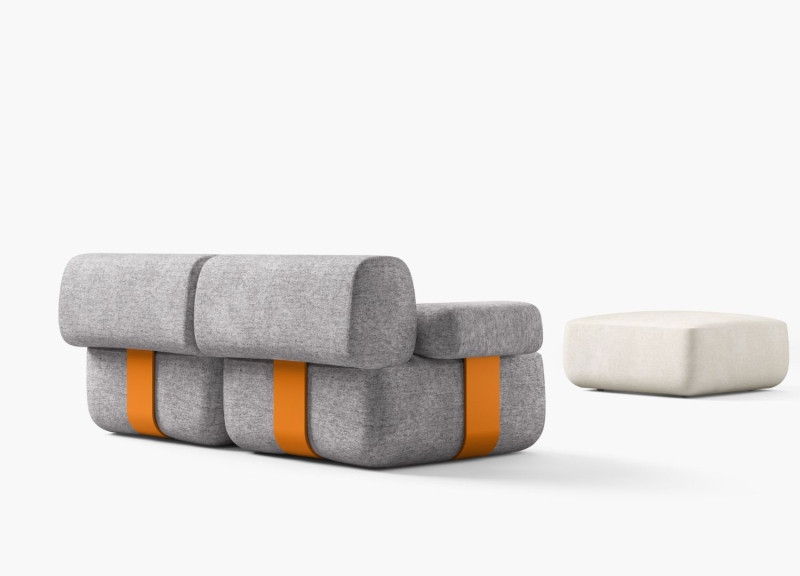 The art of contrast: industrial precision meets upholstered ease
