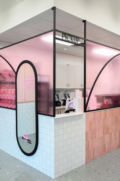 This bubble tea shop looks like a mini basketball court