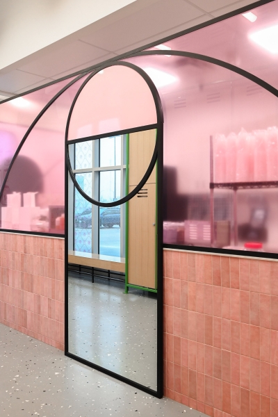 This bubble tea shop looks like a mini basketball court