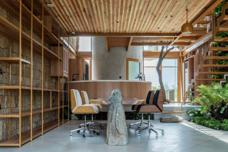This house collects rainwater, grows trees indoors, and runs on solar power