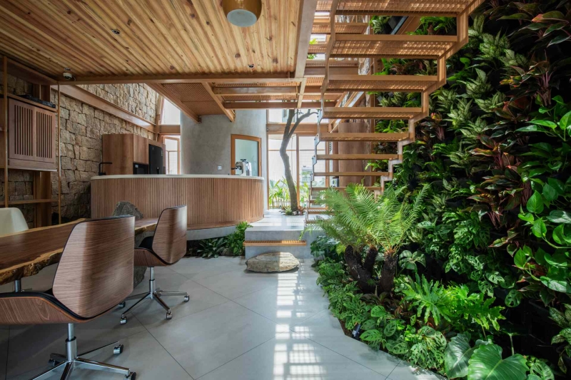 This house collects rainwater, grows trees indoors, and runs on solar power