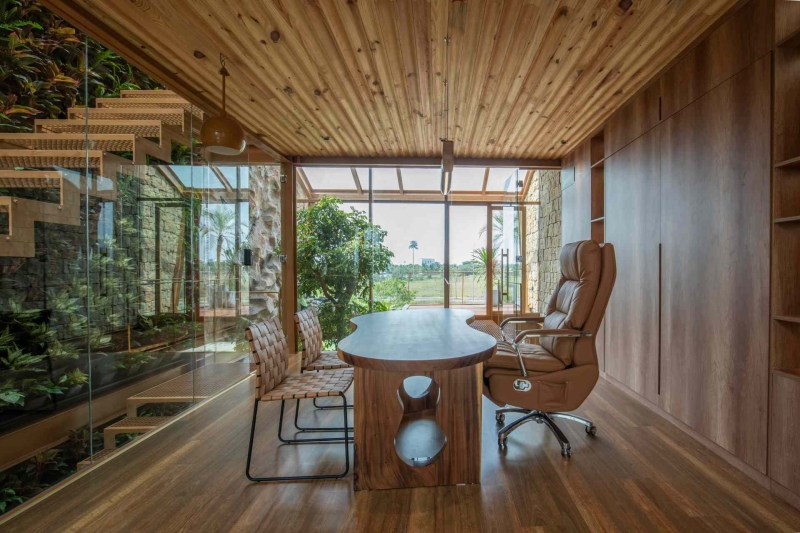 This house collects rainwater, grows trees indoors, and runs on solar power