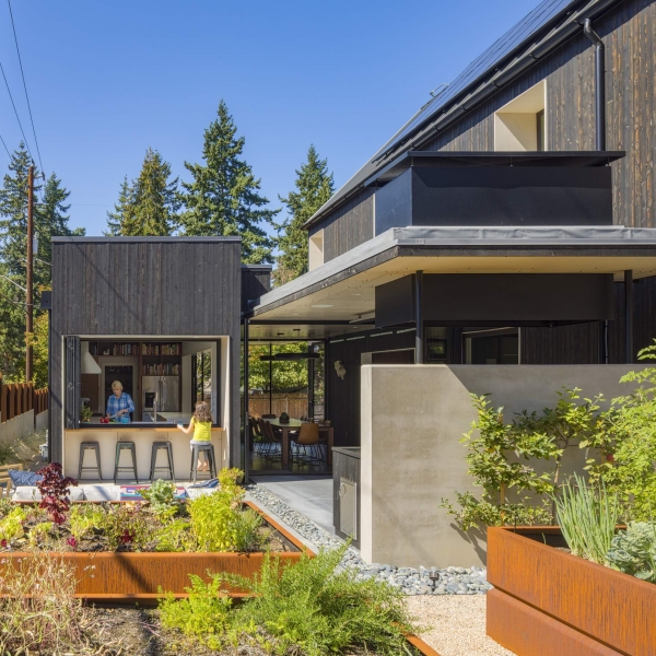 A Clever Pass-Through Window Turns This Kitchen Into a Social Hub