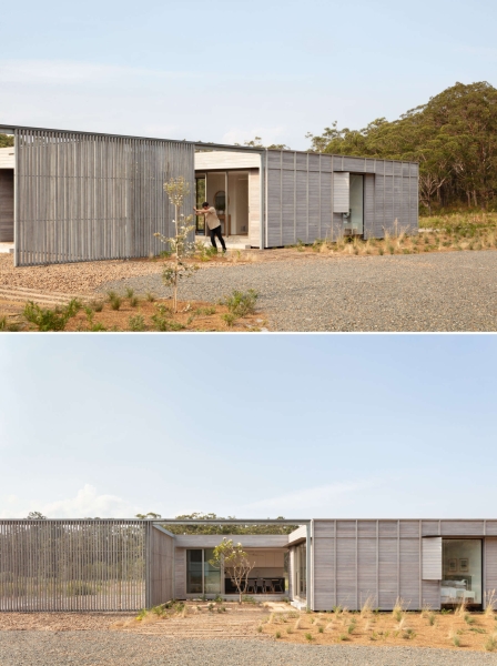 A Prefab Home With A Courtyard Designed to Embrace the Landscape