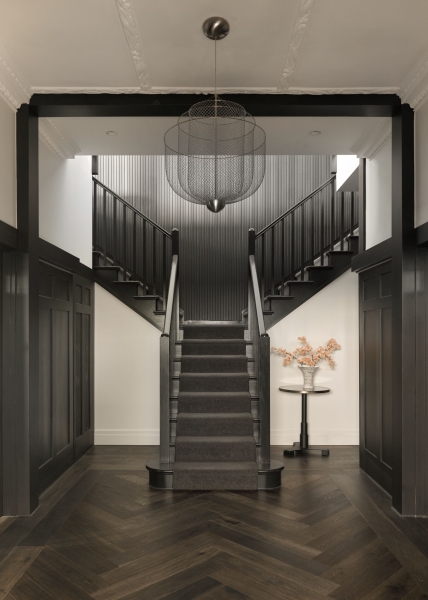 An Art Deco-Inspired Renovation with a Dual-Ended Kitchen Island