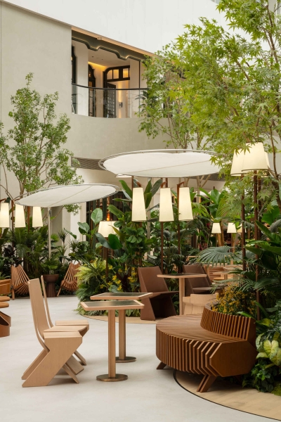 Step Inside This Indoor Garden Dining Plaza Filled With Plants And Pathways