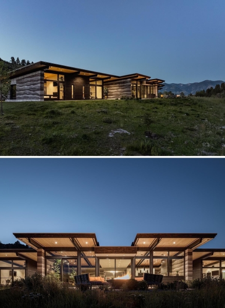 The Beauty of Rammed Earth Walls in a Modern Mountain House