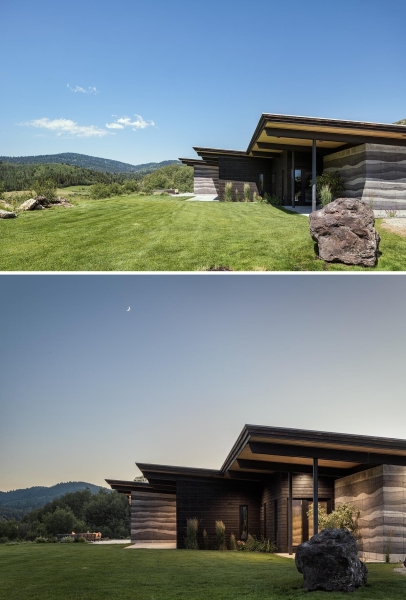 The Beauty of Rammed Earth Walls in a Modern Mountain House