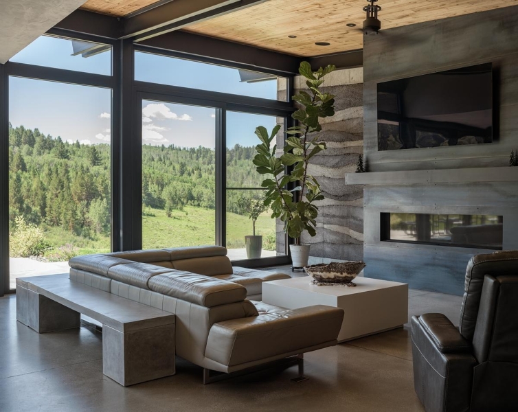 The Beauty of Rammed Earth Walls in a Modern Mountain House