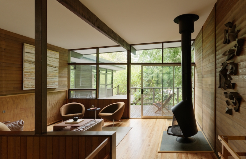 This Mid-Century Modern Home Feels Like a Secret Treehouse in the Forest