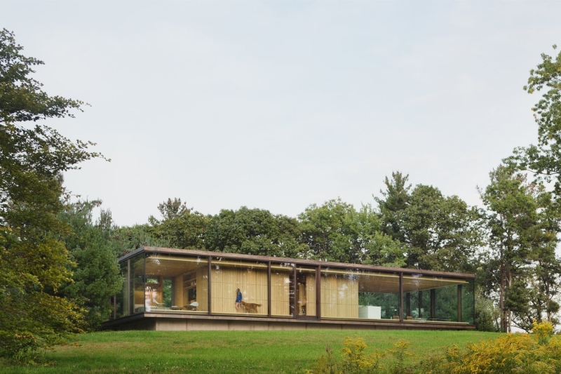 A Glass Guest House Blends Effortless Design with Nature
