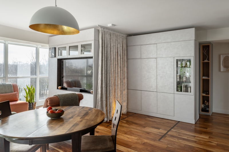This apartment's moving walls hide a secret bedroom