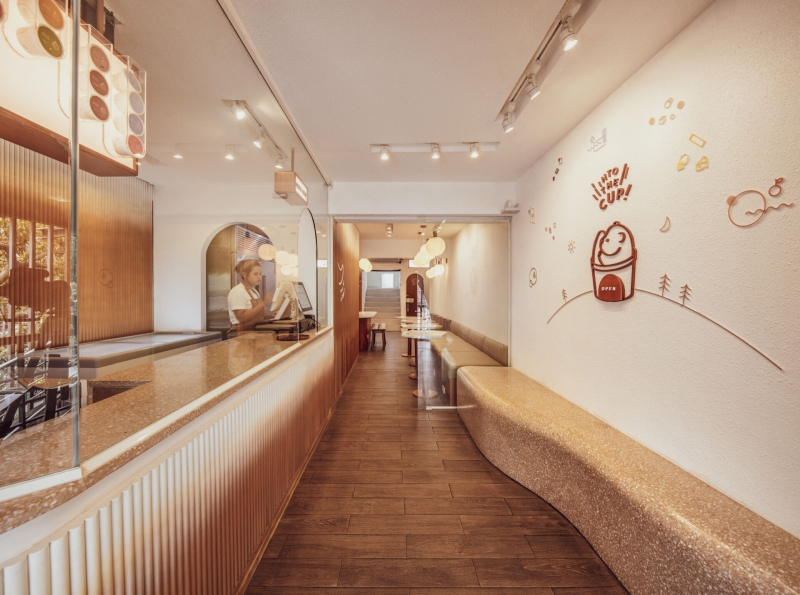 This Bubble Tea and Ice Cream Shop Is Designed to Feel Like a Bear Cave