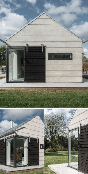 A Barn-Inspired Home Built from Prefabricated Concrete Elements