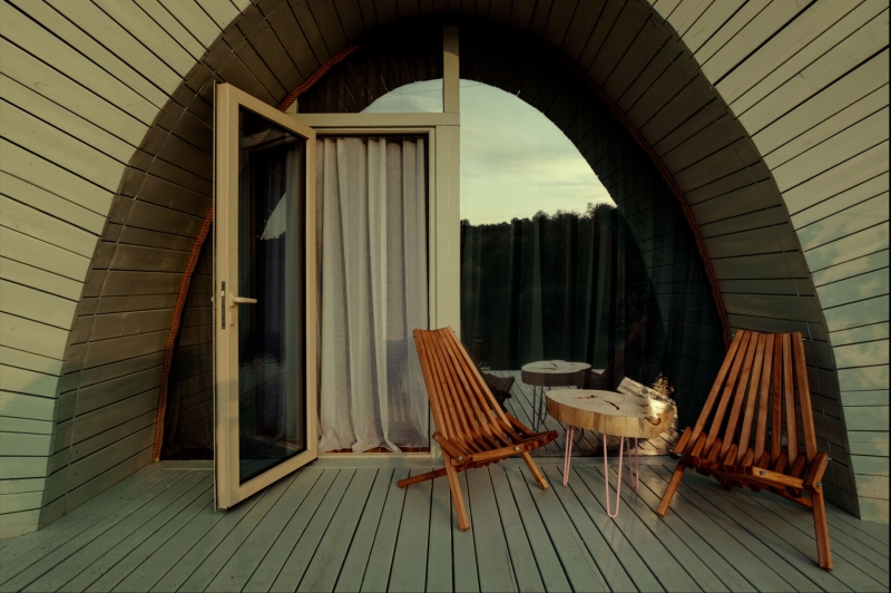 Hobbit houses by the water that look straight out of a story