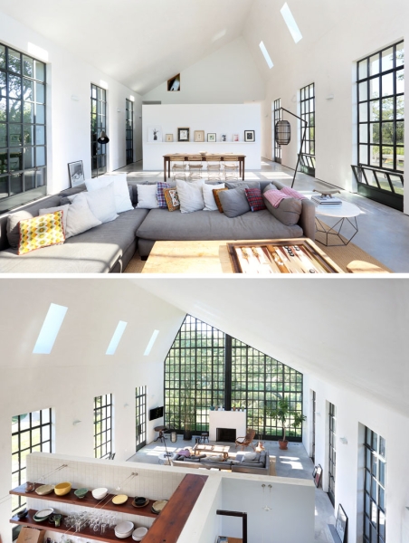Inside A Guest House With Double-Height Living