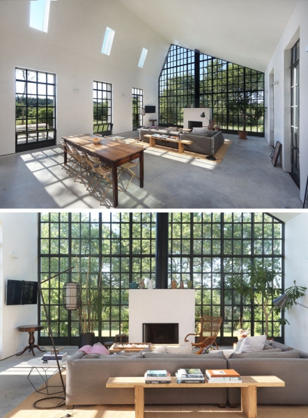Inside A Guest House With Double-Height Living