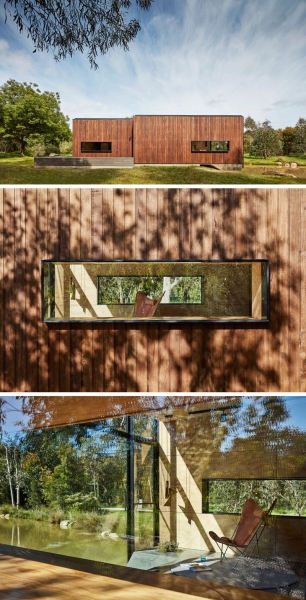 A slow living cabin where fold-out walls transform the space from studio to home
