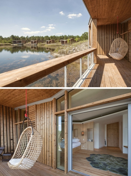 At Night, These Wood Cabins Glow Like Lanterns