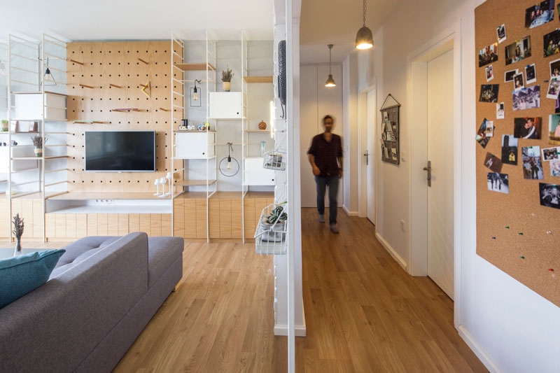 Clever storage maximizes every inch of this apartment