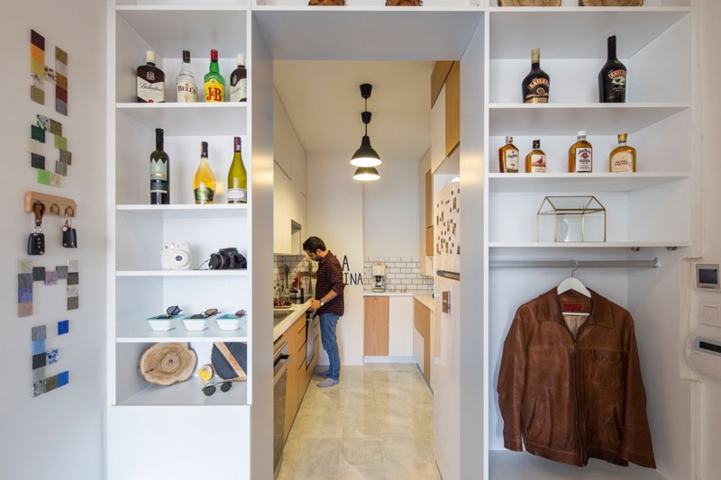Clever storage maximizes every inch of this apartment