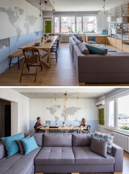 Clever storage maximizes every inch of this apartment