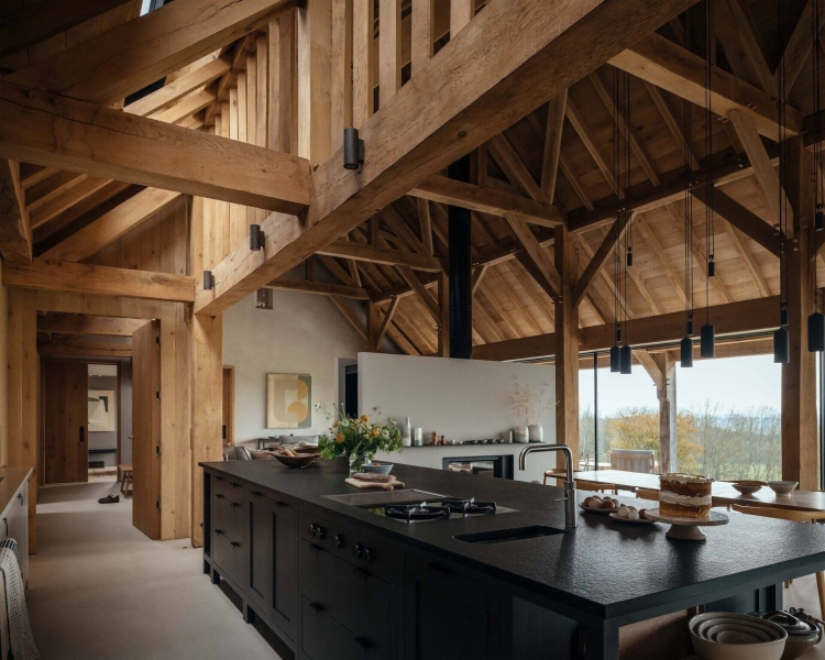 Prefabricated Timber Frames Bring This Barn-Inspired Home to Life