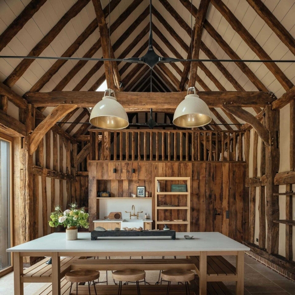 Prefabricated Timber Frames Bring This Barn-Inspired Home to Life
