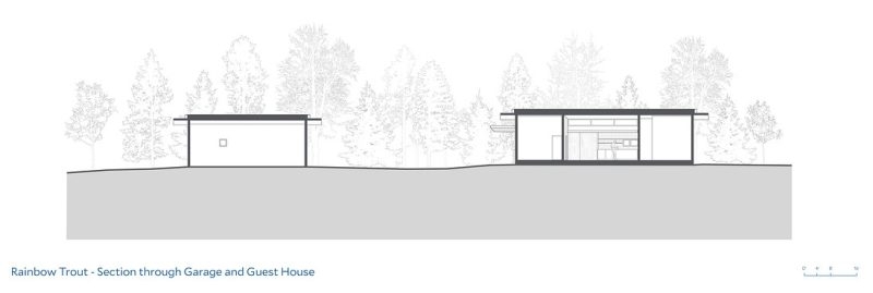They added a guest house that begins with a short walk over a bridge