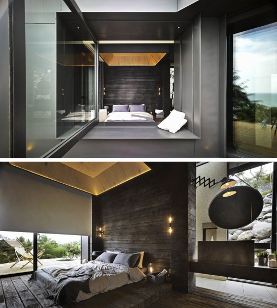 This modern stone house looks like it grew from the earth itself