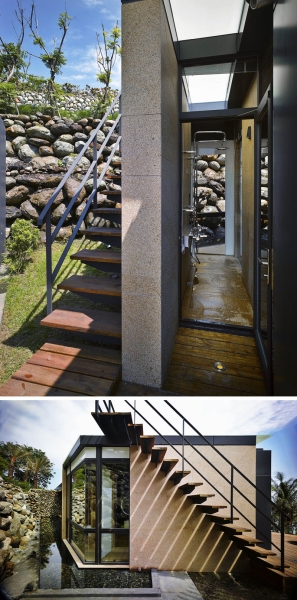 This modern stone house looks like it grew from the earth itself