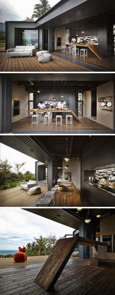 This modern stone house looks like it grew from the earth itself