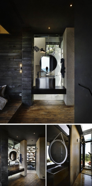 This modern stone house looks like it grew from the earth itself