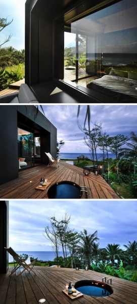 This modern stone house looks like it grew from the earth itself