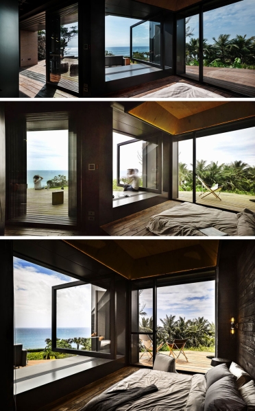 This modern stone house looks like it grew from the earth itself